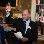 The Duchess of Buccleuch and Alistair Moffat toast the shortlisted authors